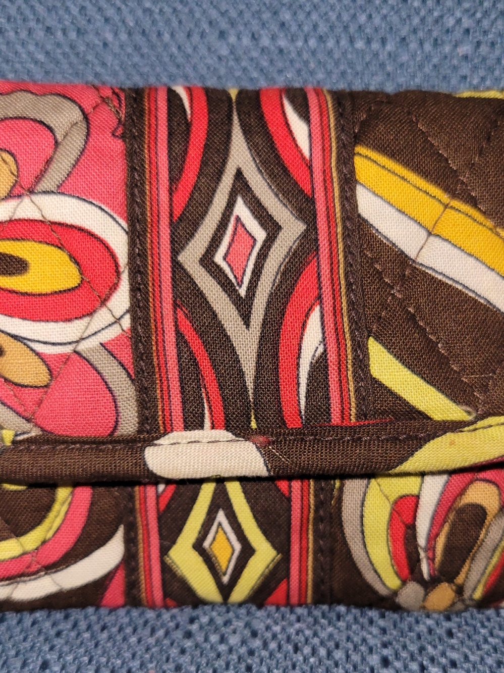 Vera Bradley Quilted Puccini Floral Print Women's Wallet - Red & Brown